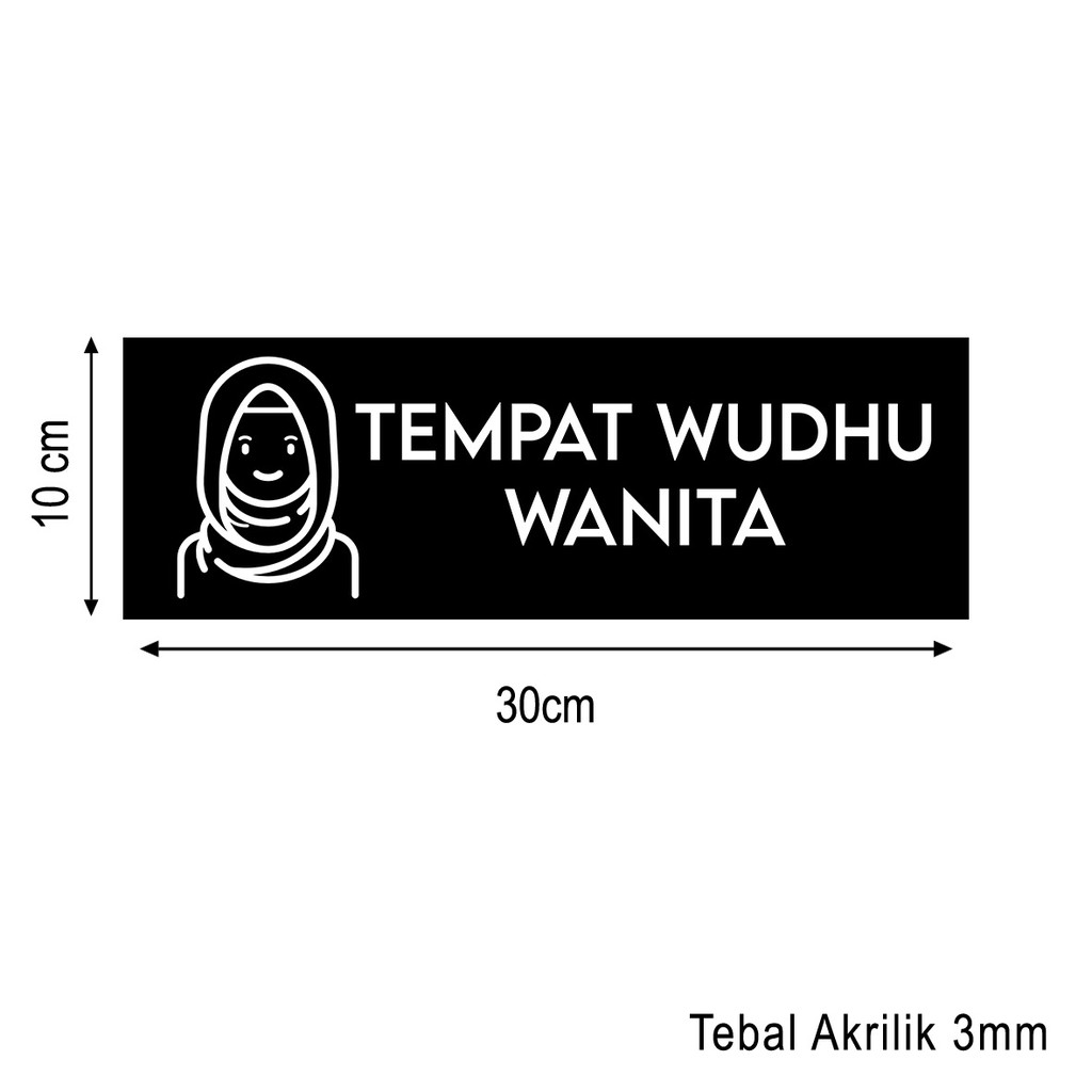 Tempat Wudhu Wanita Sign Board Akrilik