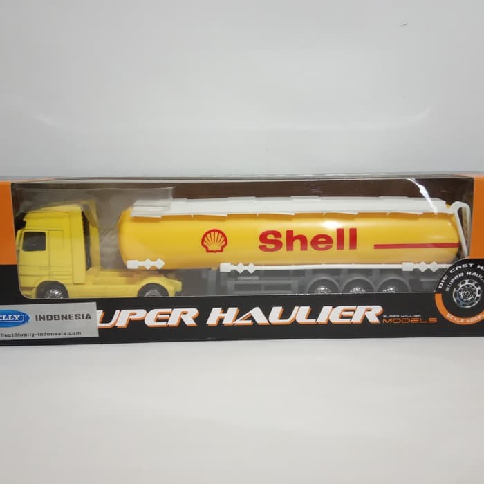 Diecast truk tangki shell super Haulier truck mainan anak miniatur truk harga murah