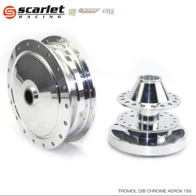 TROMOL SET D/B  AEROX 155 Scarlet (  Hitam - Chrome )