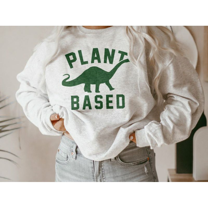 S - XXXXXL(6XL) Sweater DINO Plant Based Sweatshirt BRONTOSAURUS Sweater Dinosaur BIGSIZE OVERSIZE