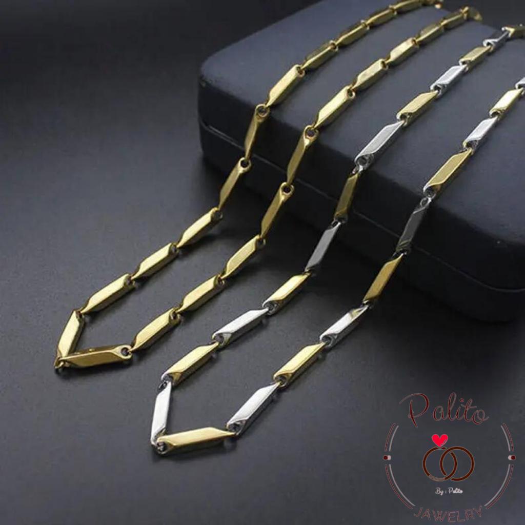 Kalung Titanium Pria ~ Wanita Model Padi Termurah Anti Karat Tidak luntur panjang 75cm 60cm 50cm 45