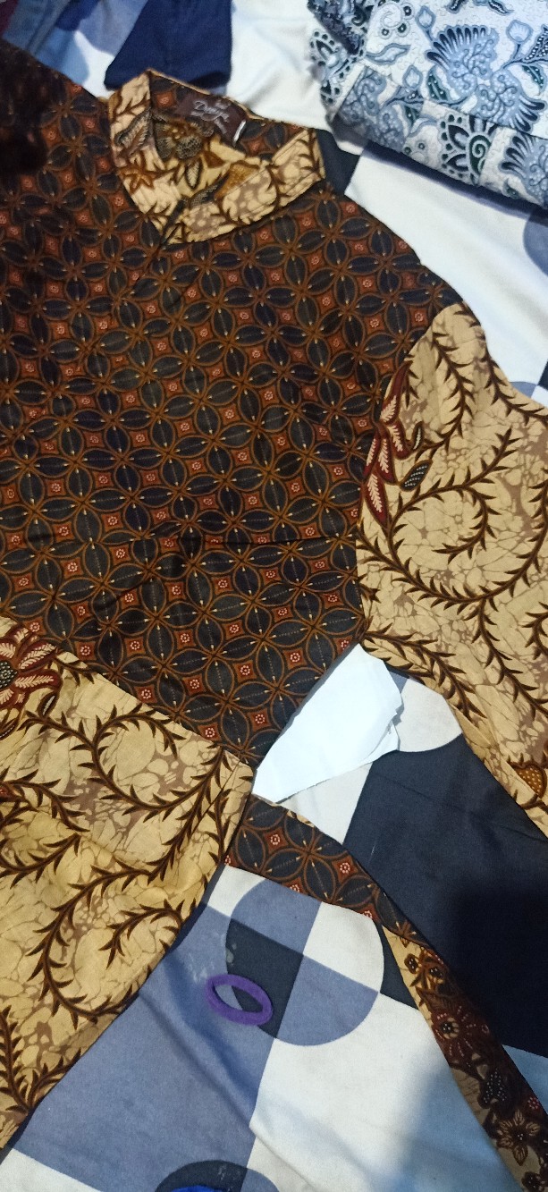 Gamis Batik Pias Sogan Ulir Size Standar Dan Jumbo Bahan Katun Mataram Primisima