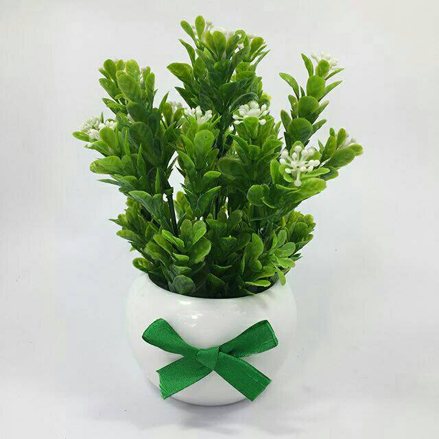 Bunga plastik tanaman plastik daun plastik pot shabby rak shabby sakura homedecor shabby