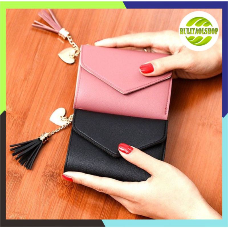 DOMPET WANITA- DOMPET KECIL POLOS LIPAT CEWEK IMPORT