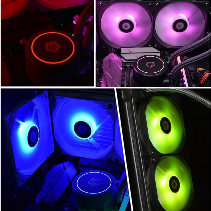 ID-COOLING AURAFLOW X 240 EVO SNOW | AIO Liquid Water CPU Cooler RGB