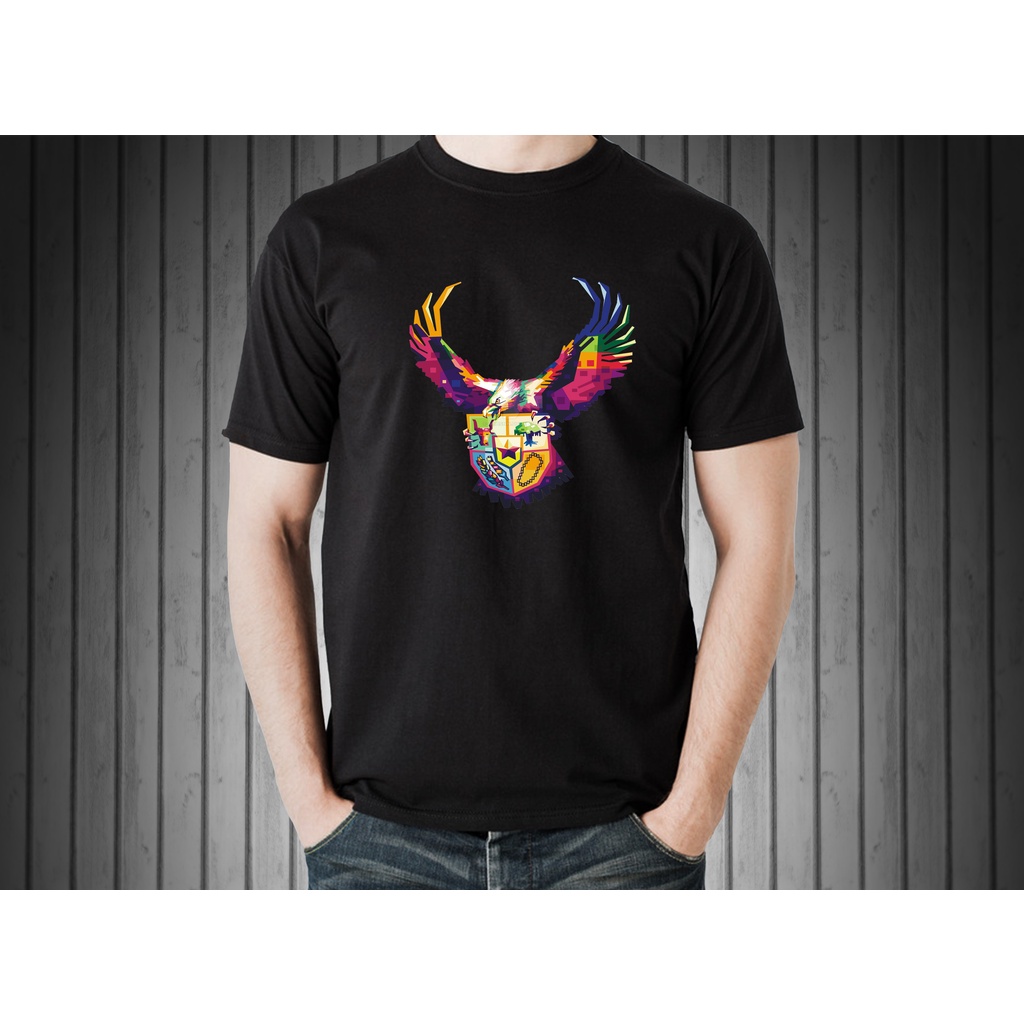 Kaos Oblong Pria Lengan Pendek Gambar Garuda warna warni