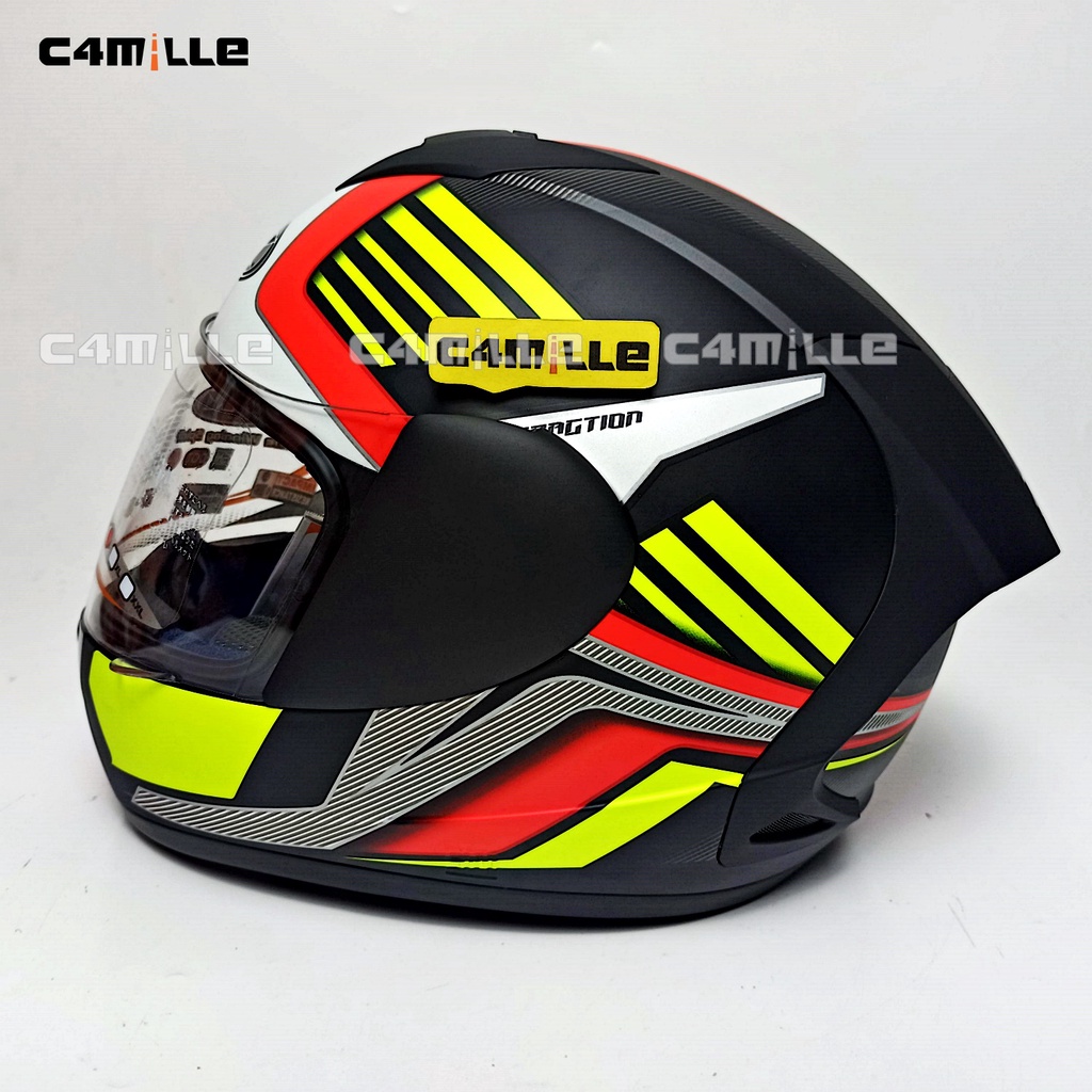 HELM INK CL MAX LTD #3 MATT BLACK RED YELLOW FULL FACE