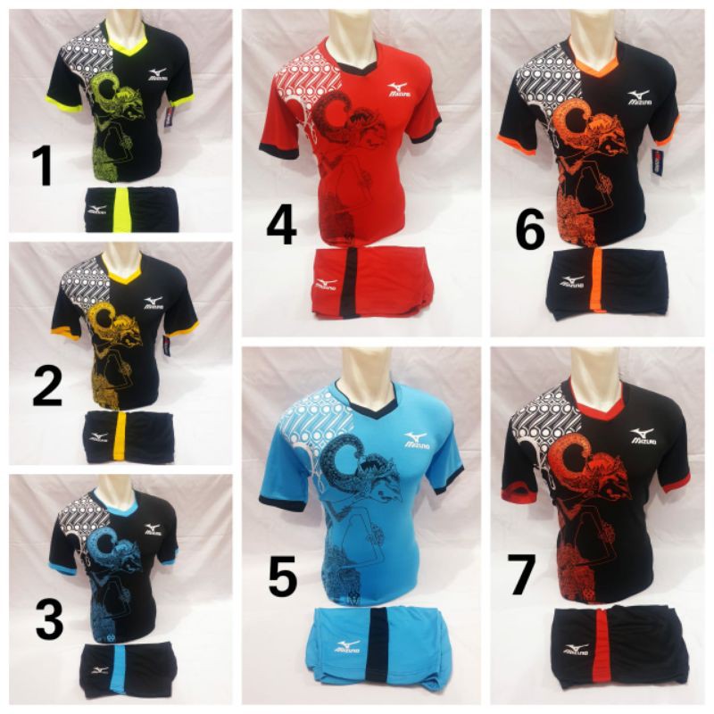 Baju voli kaos mizuno setelan olahraga volly