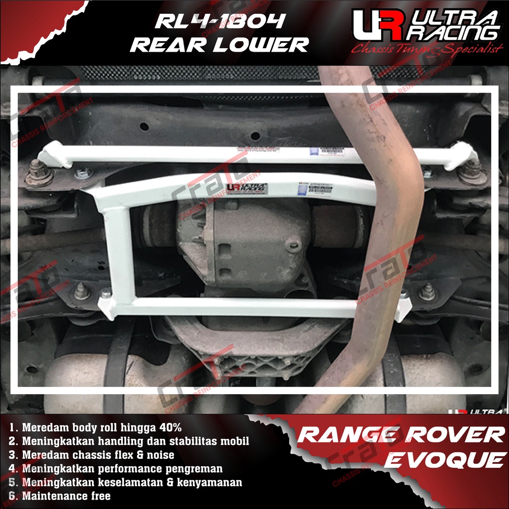 Aksesoris Stabiliser ULTRA RACING Safety Bar - Rear Lower Bar 4 Points - Range Rover Evoque - RL4-18