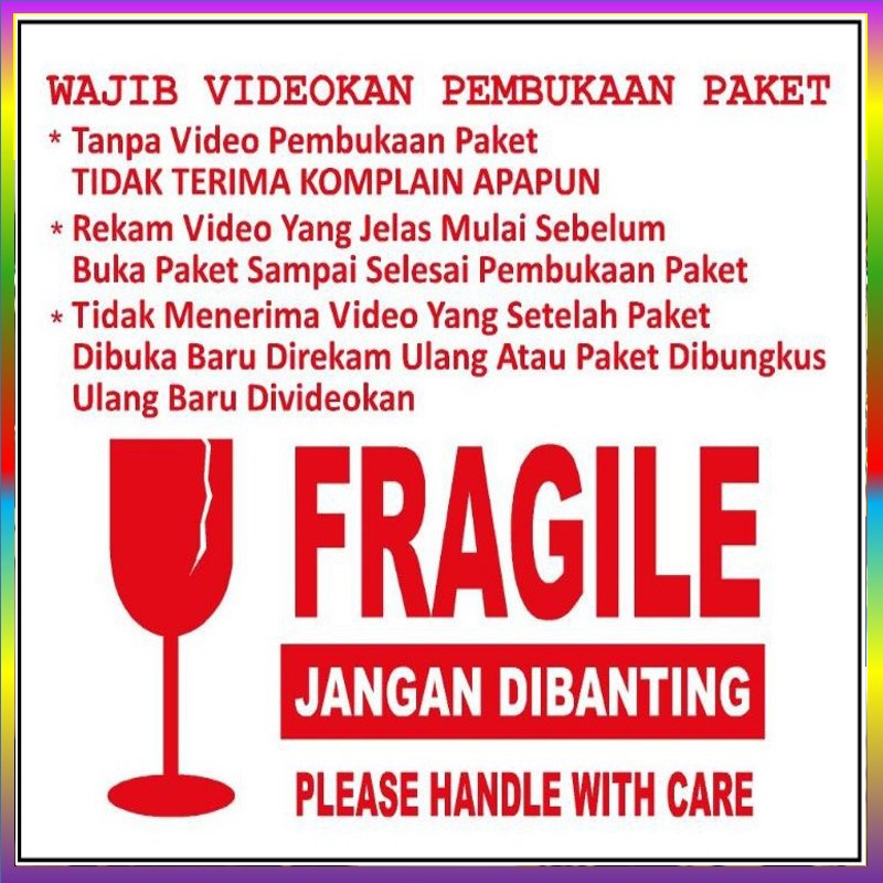 

STIKER VIDEO UNBOXING FRAGILE PECAH BELAH / JANGAN DI BANTING