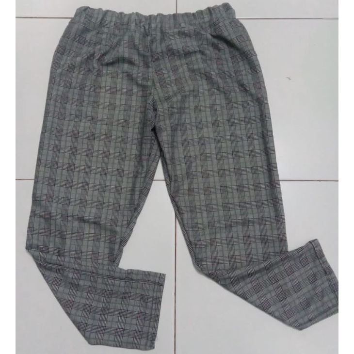 Celana kotak kotak wanita-celana wanita jumbo,celana kotak kotak wanita super jumbo muat bb s/d 90 kg