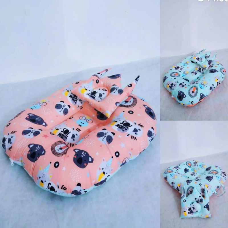 Sofa Bayi Multifungsi / Kasur Bayi Empuk GRATIS Bantal Anti Peyang-Koala Mint