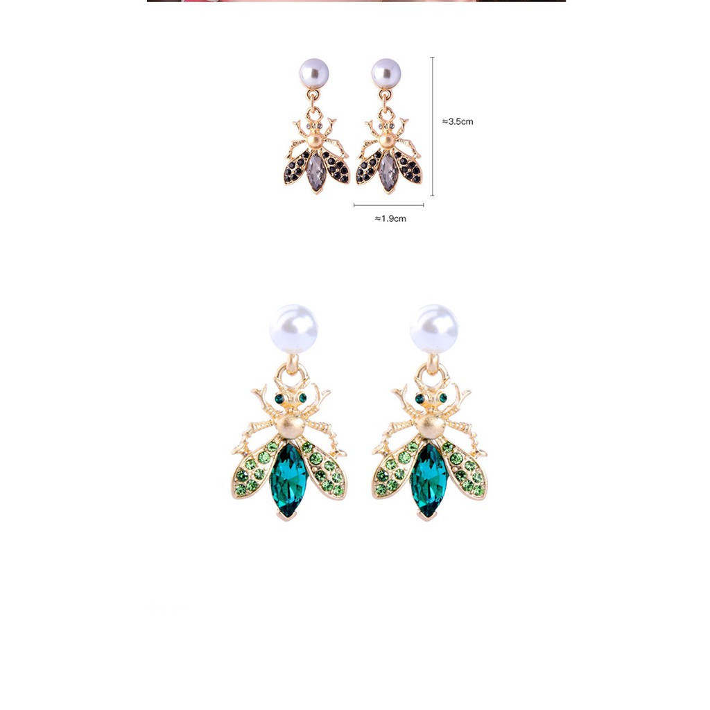 LRC Anting Tusuk Fashion Small Insect Pearl Stud Earrings F50738