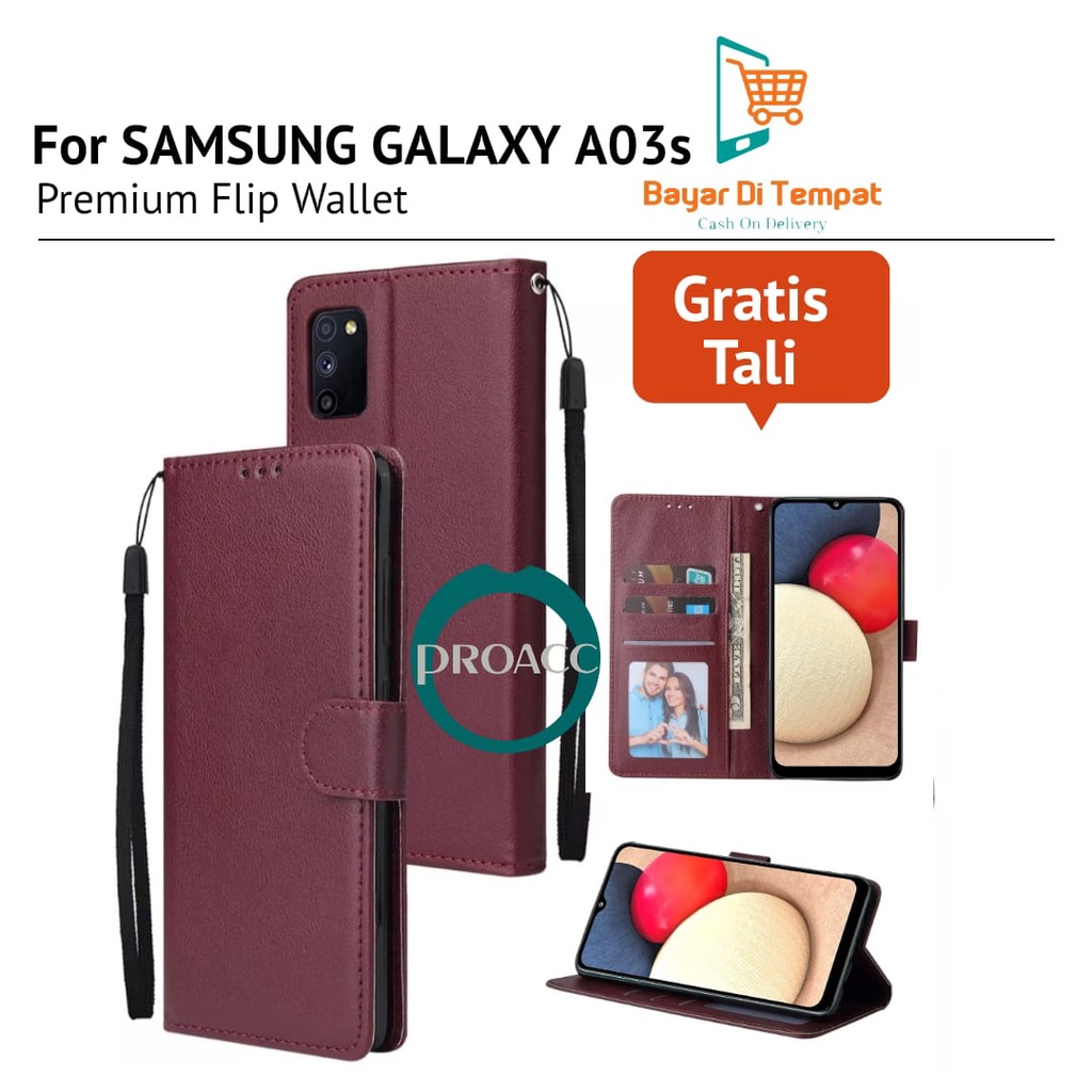 CASE HP FLIP WALLET for SAMSUNG GALAXY A03S Premium Casing KULIT FLIP COVER HP PELINDUNG HANDPHONE