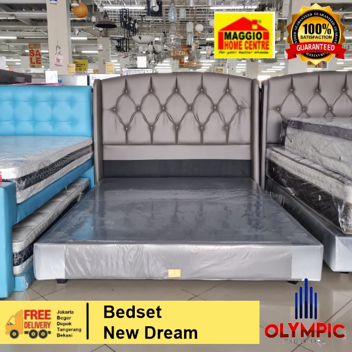 BEDSET KASUR SPRINGBED - RANJANG KASUR SET - RANGKA TEMPAT TIDUR - DIVAN HEADBOARD KASUR - NEW DREAM