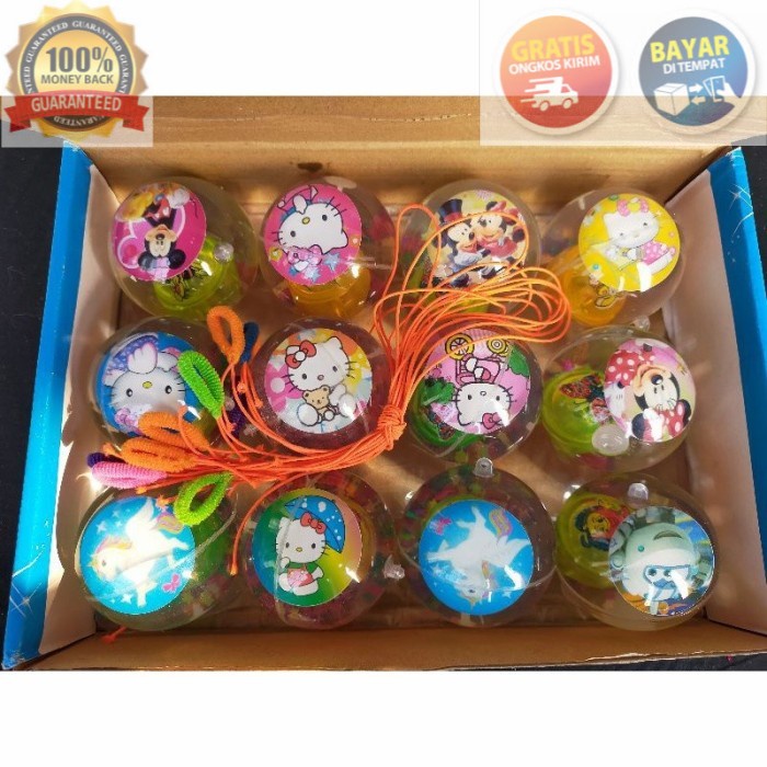 COD Mainan anak Yoyo Bola BEKEL WATER BALL Karet Nyala Warna Warni KEREN KADO BAYI TERBARU
