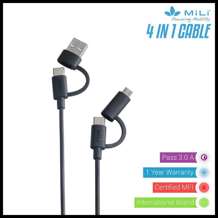 Mili Cable 4 In 1 Type-C And Usb Dual Output / Type-C And Micro Dual