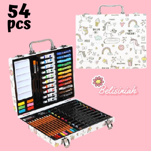 

CRAYON SET / KOPER SET CRAYON MEWARNAI / ALAT LUKIS ANAK 54PCS WHITE