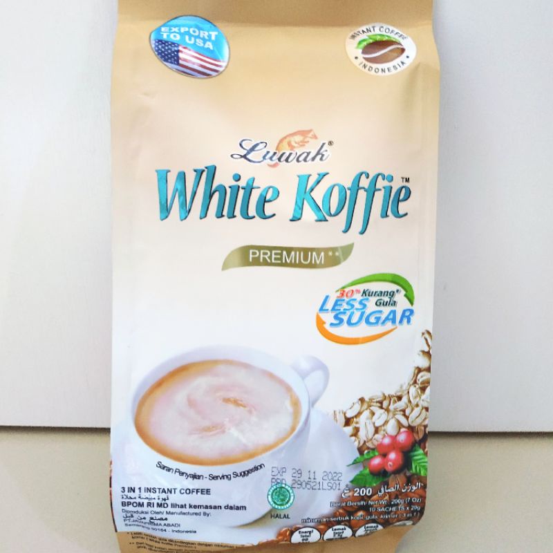Jual Kopi Luwak White Coffee Koffie Export to USA 30 Less Sugar