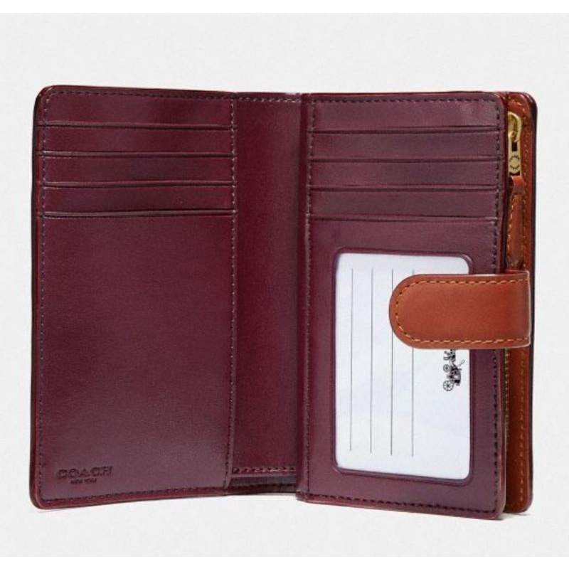 Coach Medium Corner Zip Wallet In Signature Canvas(C33034)