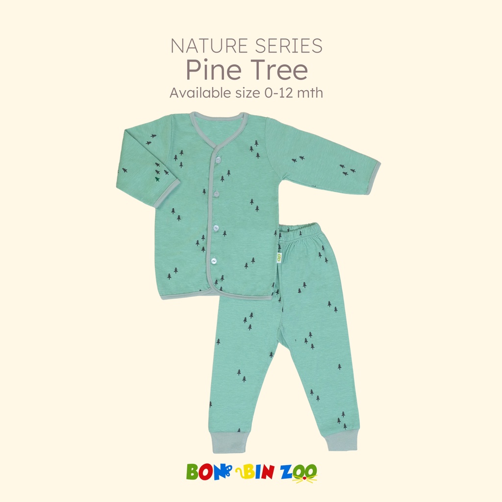 Bonbinzoo Setelan Baju Panjang Celana Panjang 0-6 Bulan Baju Bayi Newborn Piyama Baby Nature Series