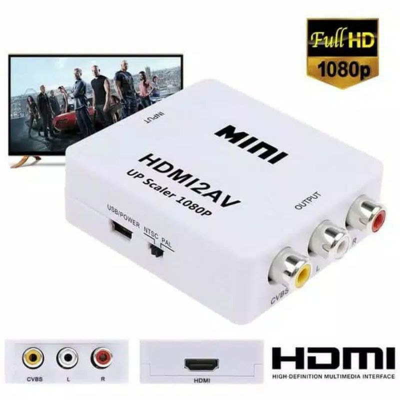 CONVERTER HDMI TO AV RCA / HDMI TO AV RCA KONVERTER KONEKTOR ADAPTER MINI