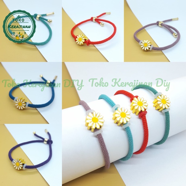 Gelang Tali Liontin Wanita Gelang Liontin Bunga Daisy