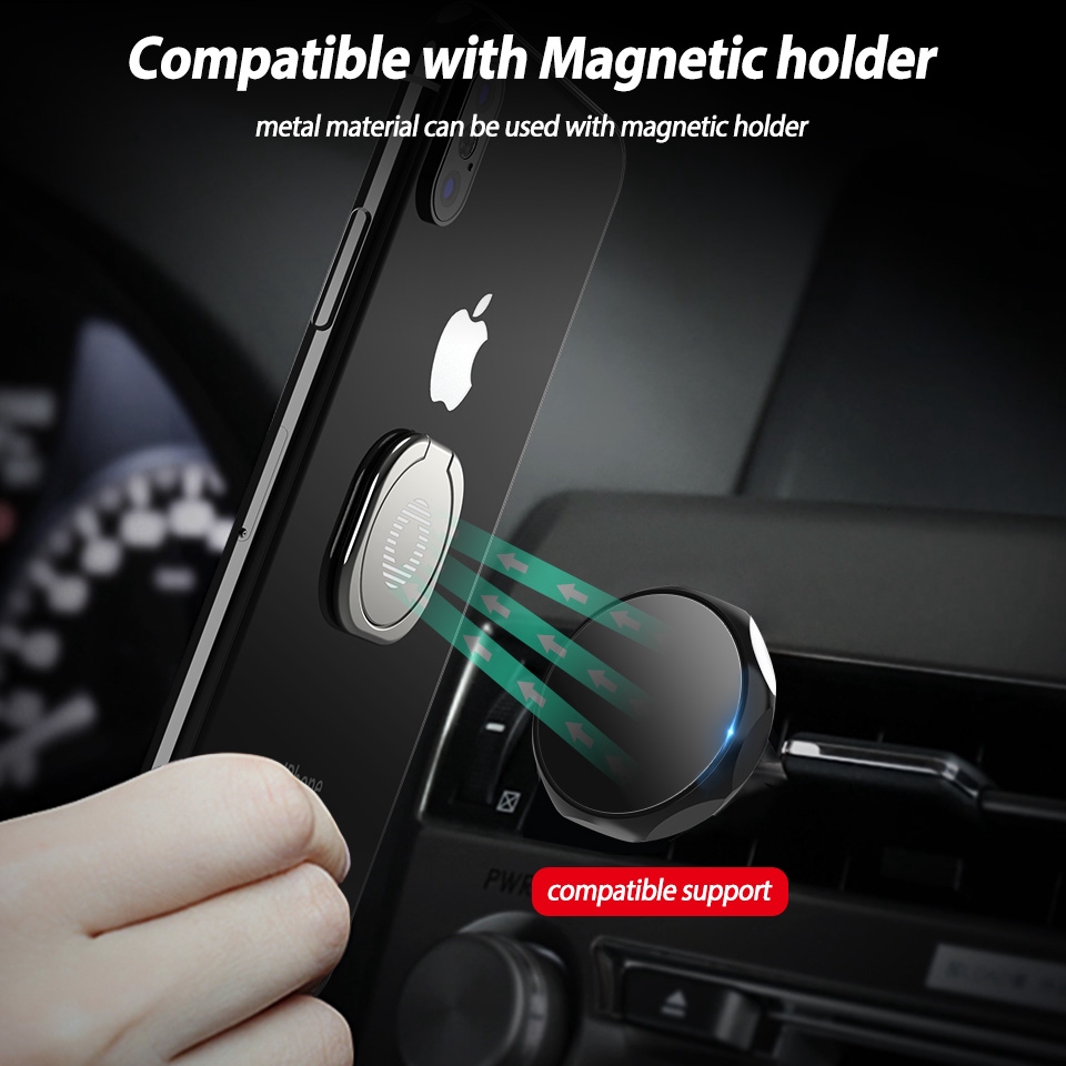 Universal Ultra-thin Finger Ring Mobile Phone Holder / Luxury Metal 360 Rotation Desk Tablet Cell Phone Stand / Cell Phone Magnetic Car Bracket Socket Support Accessories