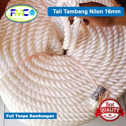 Tali Tambang 16mm 18mm Jumbo Tali Nilon Tali Nylon Tali Tambang Besar Tali Pengikat Barang Putih Tali Pengaman Tali Outbound Tali Ikat Hewan Tali Kapal