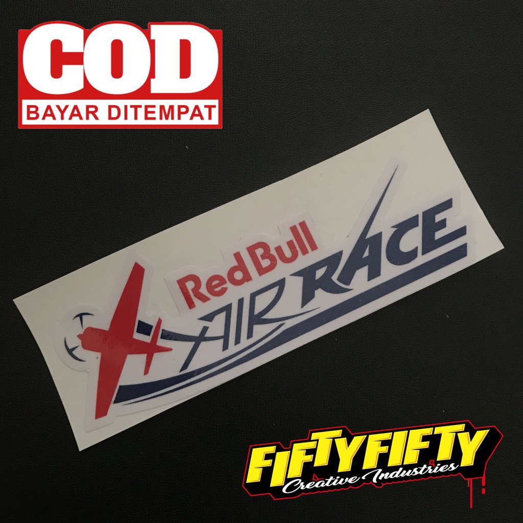 Stiker Print Cut REDBULL AIR RACE Stiker Printing Laminasi Glossy Stiker Motor Mobil Helm Sudah Membentuk Pola Desain