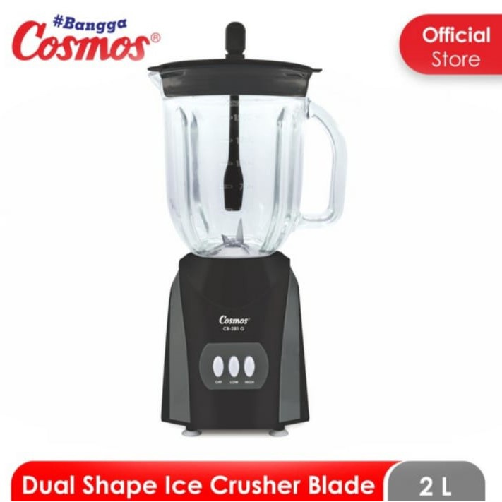 Blender Kaca Cosmos CB 281 G 2 in 1 Blender Gelas Cosmos 281G 1,5 Liter Blender Cosmos Hitam Kaca