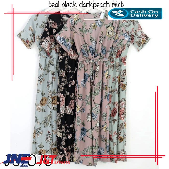long cardigan panjang fashion wanita motif bunga murah BM200