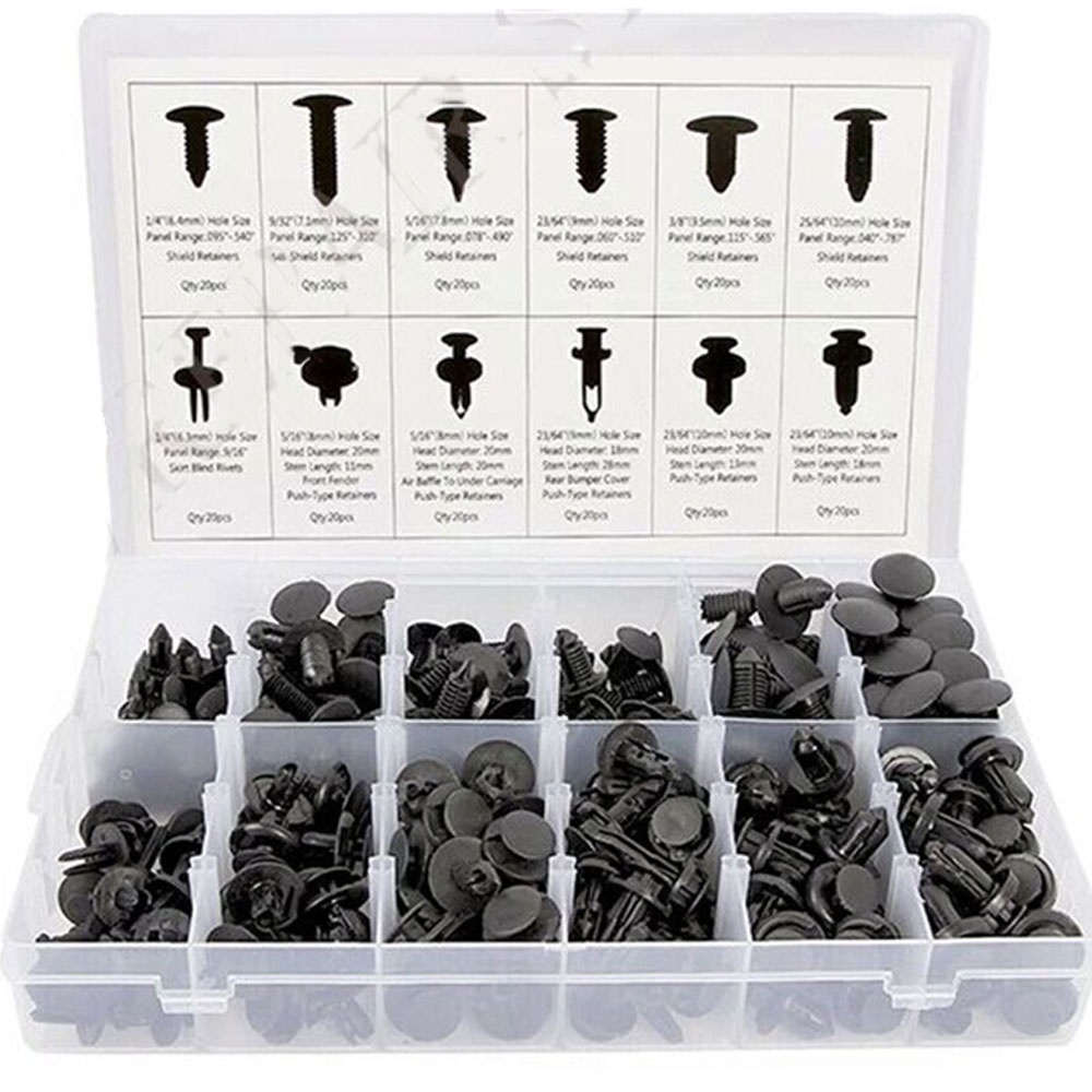 Baut Rivet Mobil Universal Snap Joint Clips 240 PCS Dengan 5 PCS Pengungkit - HE01