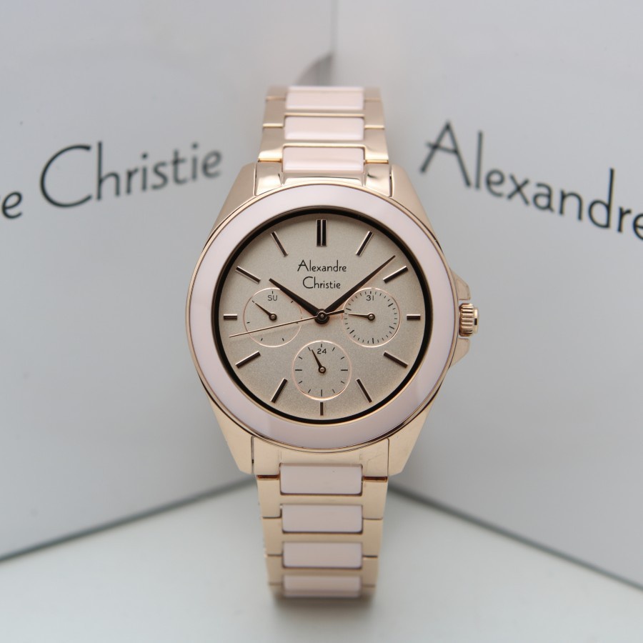 JAM TANGAN WANITA ALEXANDRE CHRISTIE AC 2904 CERAMIC ORIGINAL GARANSI RESMI 1 TAHUN