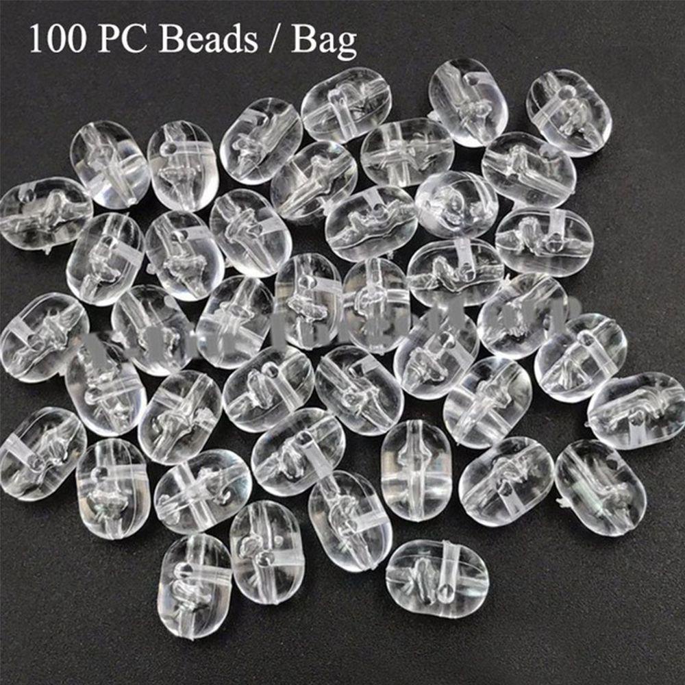 Chookyy 100pcs Manik-Manik Palang Pancing Hot Stoppers Plastik Double Pearl