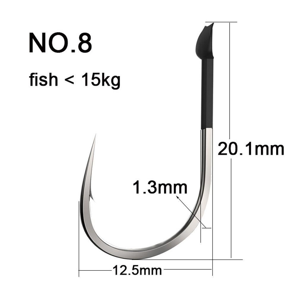 Nickolas1 Set Kait Pancing Baja Karbon Fishing Tackle Lure Hooks Kail Ikan Besar