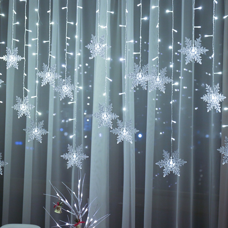 Lampu String Led Bentuk Snowflake Ukuran 3.5x0.7m Untuk Dekorasi Natal