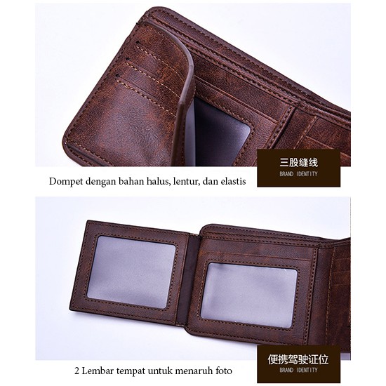 PROMO!!! Dompet Lipat Pendek Keren Pria ORI Import Korean Kualitas Premium Men Short Wallet