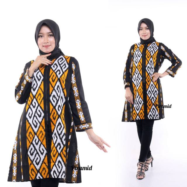 TUNIK BATIK BURUNG MERAK ATASAN BATIK WANITA MODERN