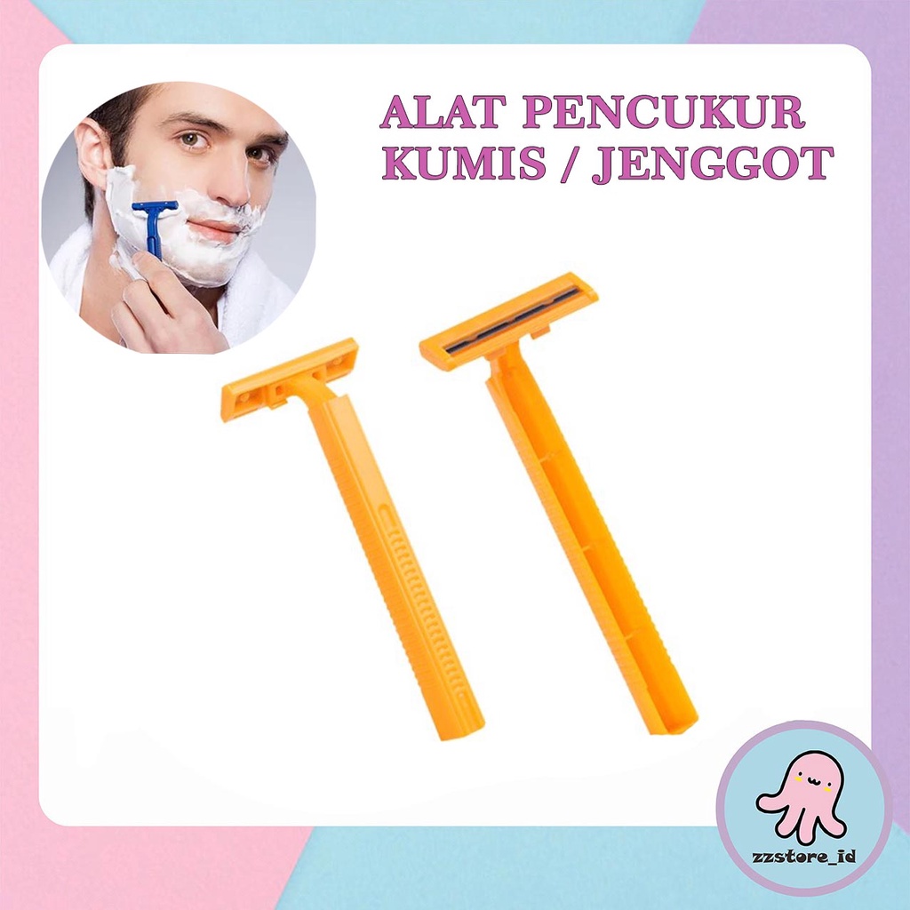 ALAT CUKUR Kumis dan Jenggot 2 Silet Mata Pisau Kuning / Cukuran Kumis Jenggot