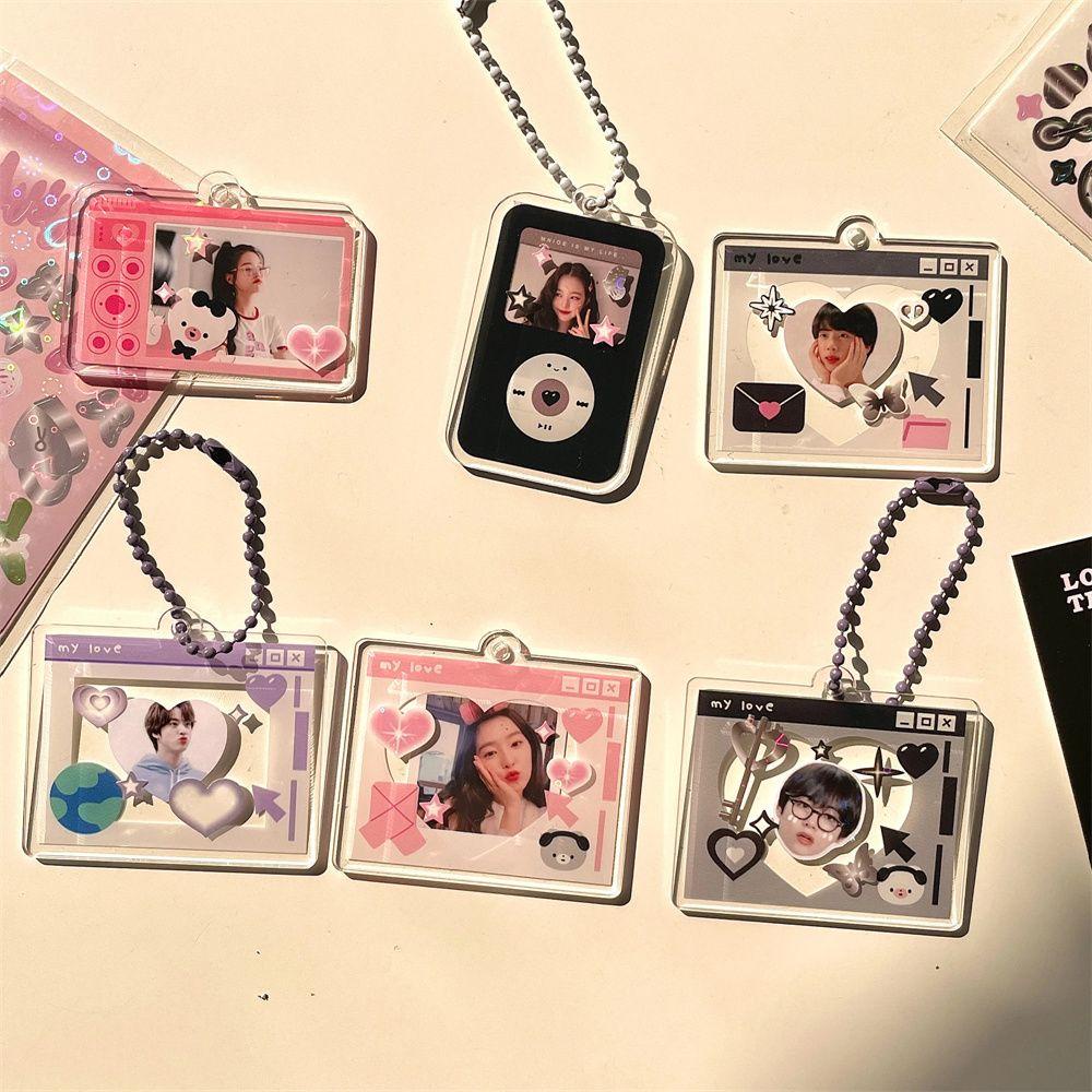 Gantungan Kunci Frame Foto Agustinina Idol Card Kawaii Transparan 1inch Ransel Liontin Photocard Key Rings