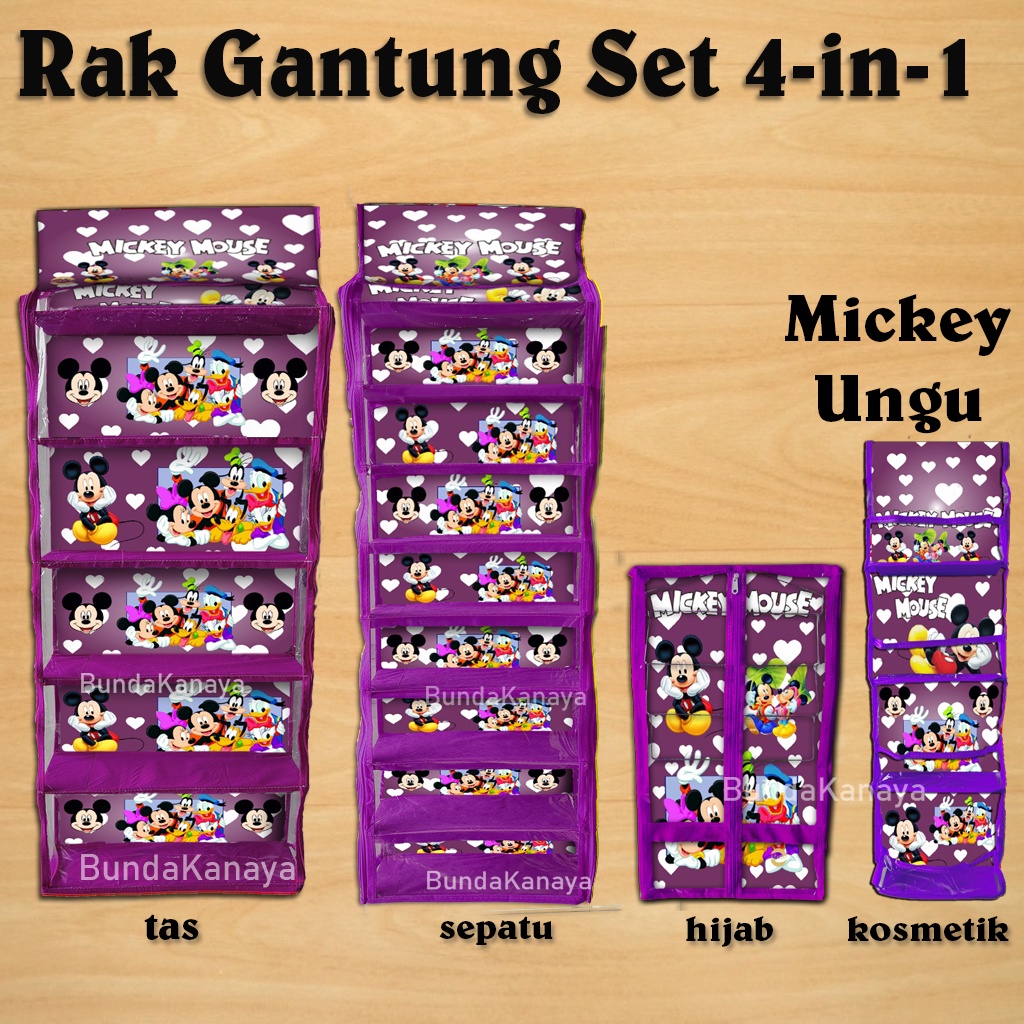 Rak Gantung Set 4in1 Tas+Sepatu+Hijab+Kosmetik