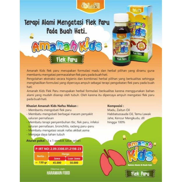 

MADU HERBAL UNTUK FLEK PARU ANAK - AMANAH KIDS FLEK PARU - ASLI ORIGINAL