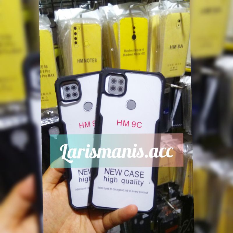 CASE XIAOMI REDMI 9C SHOCKPROFF ARMOR CASE REDMI 9C FUZE CLEAR REDMI 9C LIST HITAM TERLARIS