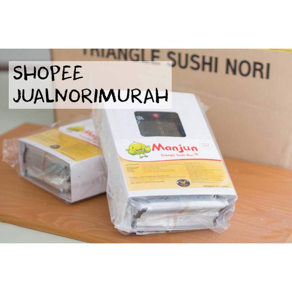 

Manjun Triangle Sushi Nori Onigiri Wrapper 100 lembar Nori + Plastik