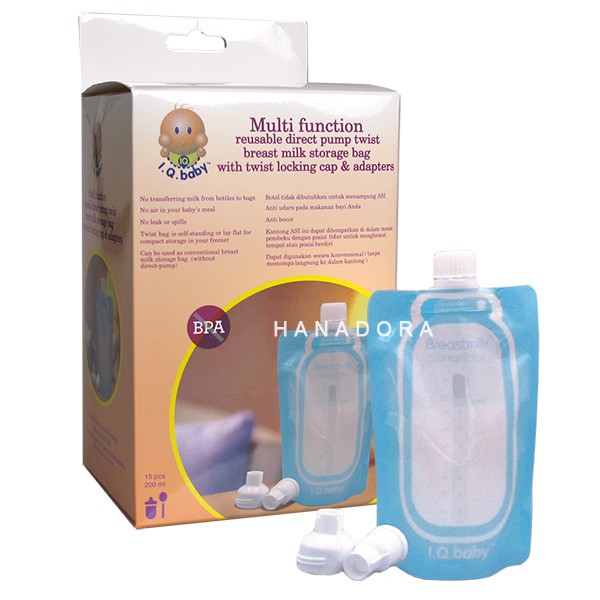 IQ Baby Mulitfunction Breastmilk Storage Bags with Adapter