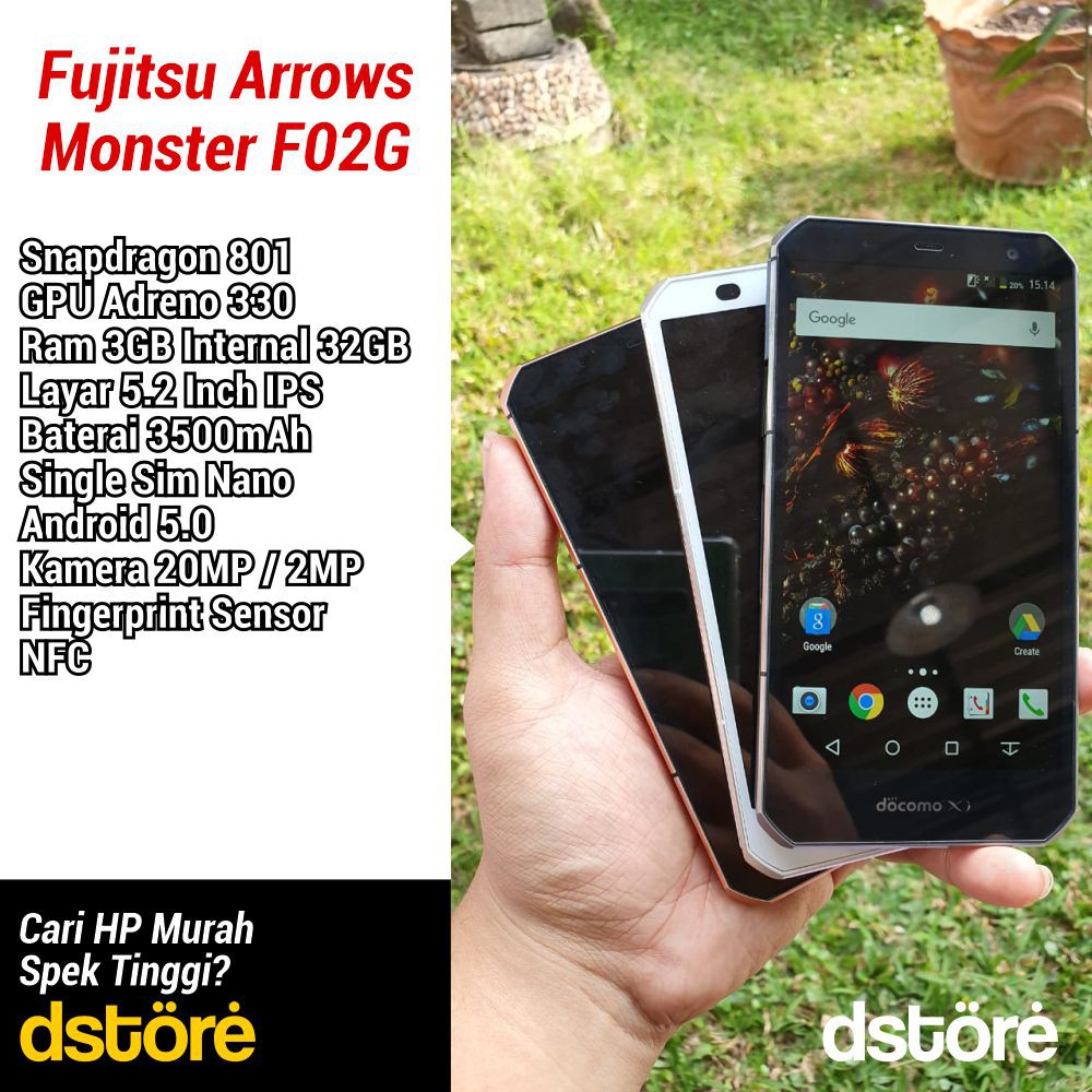 Fujitsu Arrows F02g Monster 3 32 4g Lte Docomo Seken Original Jepang Shopee Indonesia