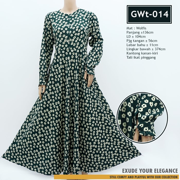 Gamis Busui / Longdress Wolfis / Longdress motif / Longdress pokadot / Gamis Wolfis Wolpeach / GWt