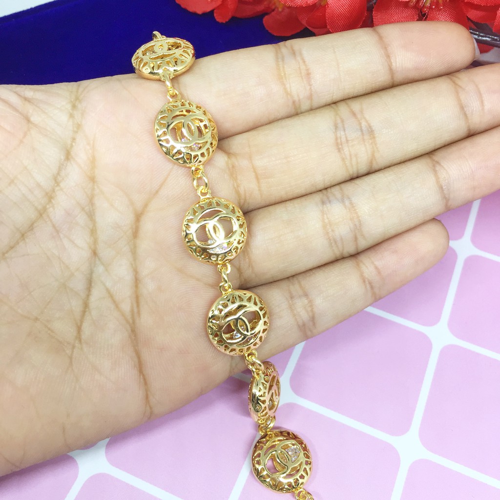 Gelang Rantai CC Bulat Xuping Elegan Lapis Emas - BB426