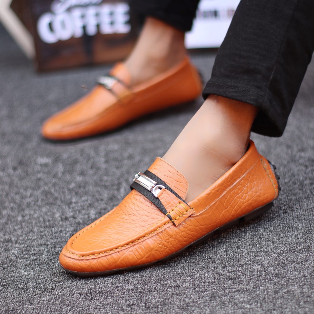 Abrhm Mokas - Sepatu Formal Pantofel Pria Hitam Kulit Asli Kerja Kantor